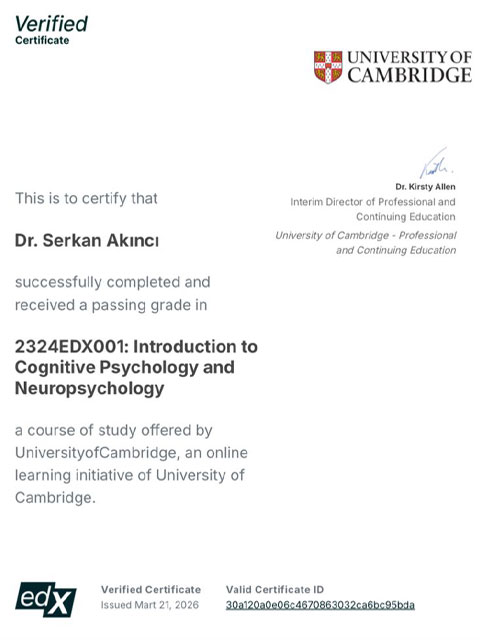 University of Cambridge - 2324EDX001: Introduction to Cognitive Psychology and Neuropsychology

Valid Certificate ID: 30a120a0e06c4670863032ca6bc95bda